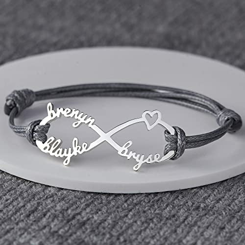 Mom Bracelet With Kids Names, Infinity Bracelet With Names,