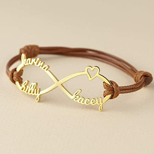 Mom Bracelet With Kids Names, Infinity Bracelet With Names,