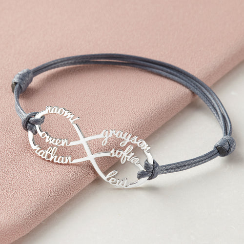 Mom Bracelet With Kids Names, Infinity Bracelet With Names,