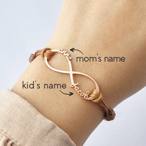 Mom Bracelet With Kids Names, Infinity Bracelet With Names,